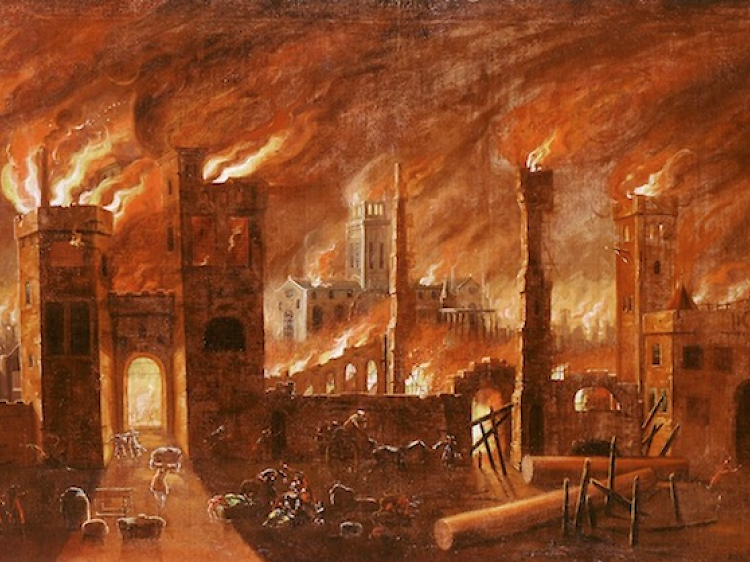 How did the Great Fire of London start?