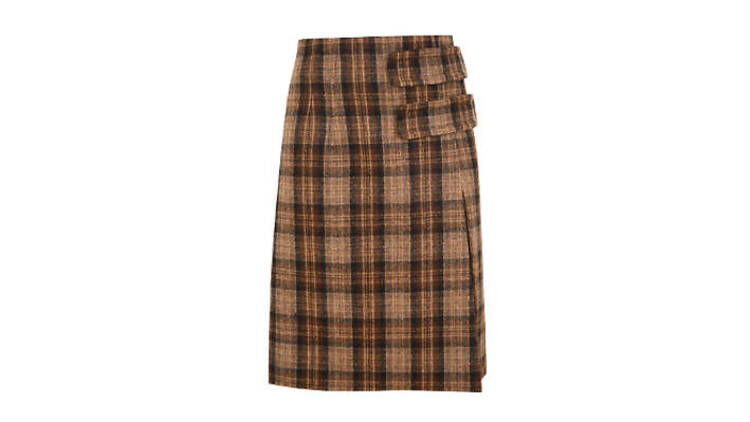 Inverness checked wool skirt, £155