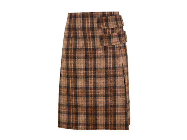 Inverness checked wool skirt, £155