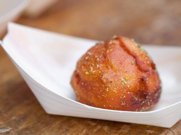 Matcha donut with cognac apple filling from Hinoki & the Bird at