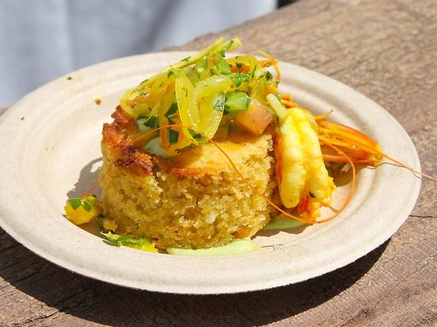 Kanuai shrimp with corn bread from Baltaire at The Taste 2015