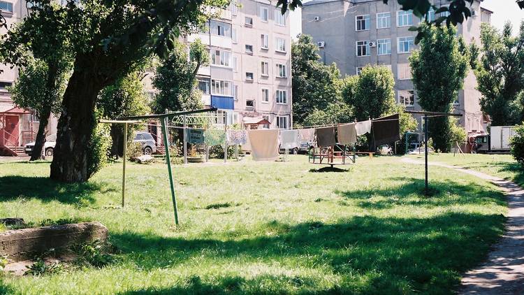 Have a picnic in a khrushchyovka yard