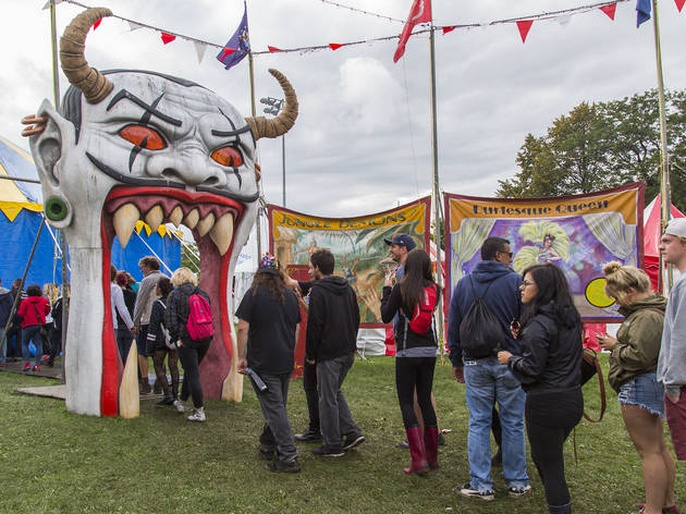 Soggy weather didn't dissuade attendees from showing up to the first day of Riot Fest, September 11, 2015.