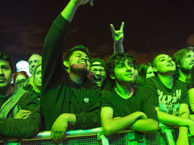 Soggy weather didn't dissuade attendees from showing up to the first day of Riot Fest, September 11, 2015.