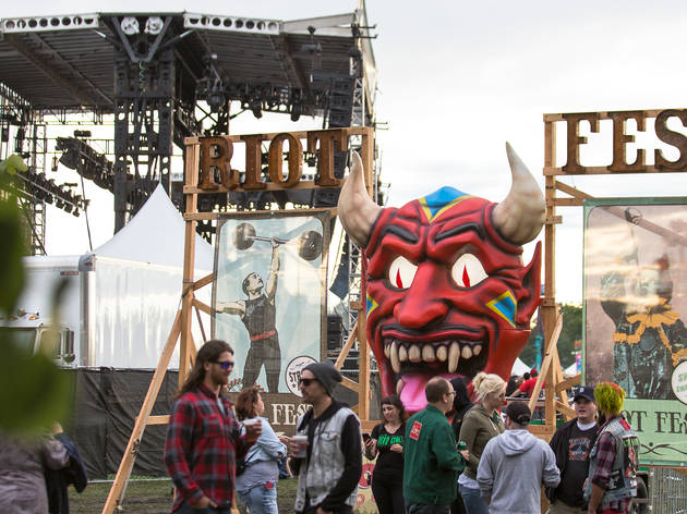 Soggy weather didn't dissuade attendees from showing up to the first day of Riot Fest, September 11, 2015.