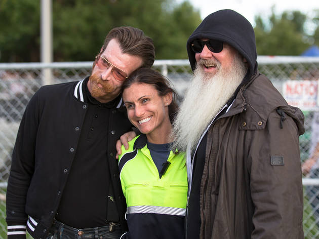 Soggy weather didn't dissuade attendees from showing up to the first day of Riot Fest, September 11, 2015.