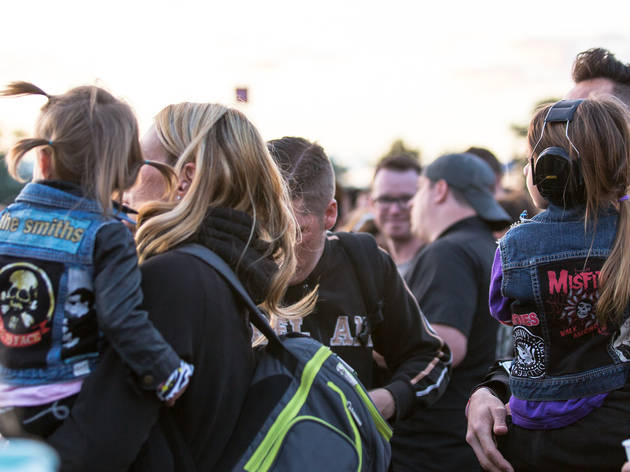 Soggy weather didn't dissuade attendees from showing up to the first day of Riot Fest, September 11, 2015.