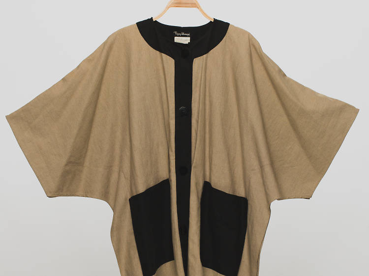 Linen kimono cape jacket