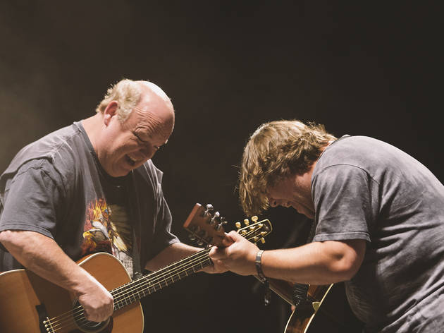 Tenacious D turned in a set on the final day of Riot Fest, September 13, 2015.