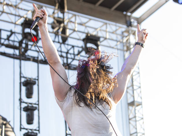 Andrew W.K. turned in a set on the final day of Riot Fest, September 13, 2015.