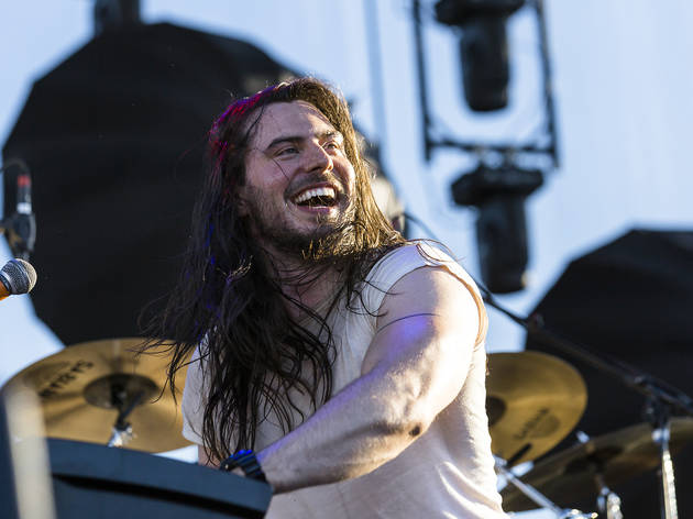 Andrew W.K. turned in a set on the final day of Riot Fest, September 13, 2015.