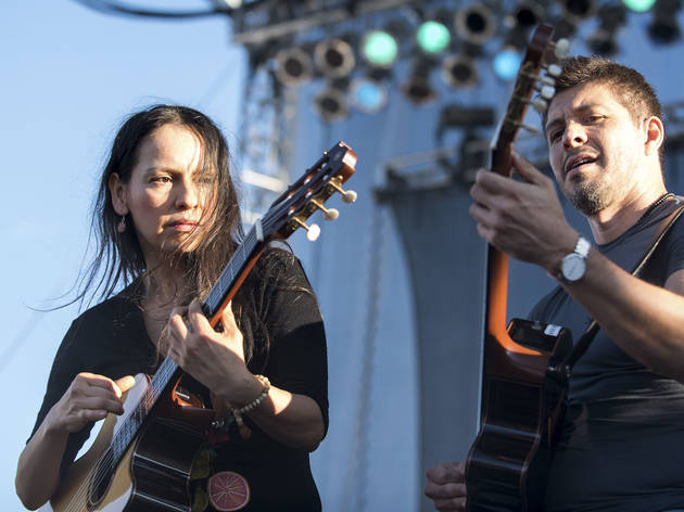 Rodrigo y Gabriela turned in a set on the final day of Riot Fest, September 13, 2015.