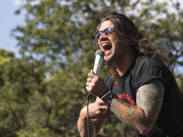 Taking Back Sunday turned in a set on the final day of Riot Fest, September 13, 2015.