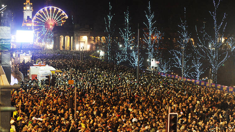 Edinburgh's hogmanay street party crowd