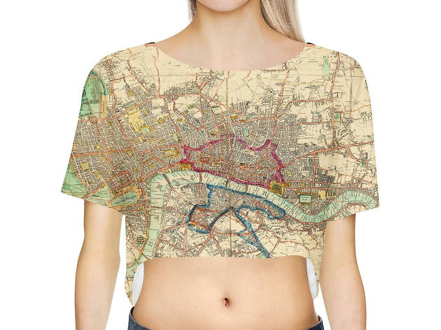 Watercolour London Map Crop Top Watercolour London Map Crop Top