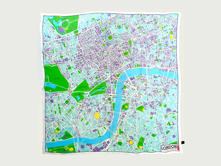 Blue Map Scarf Of London