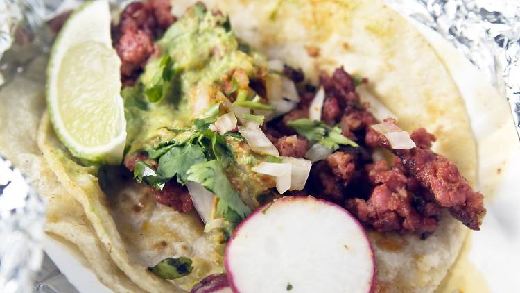 Chorizo Taco at El Rey Del Taco Truck