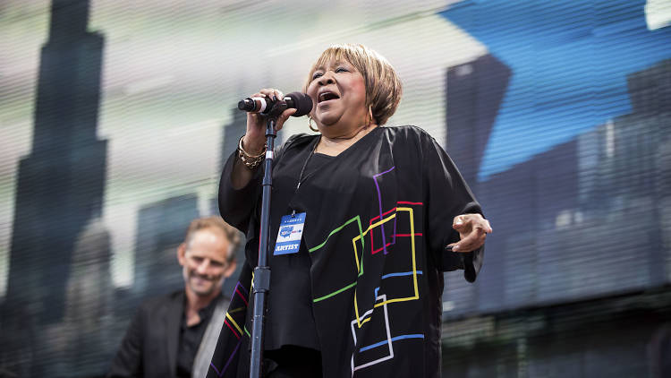 Mavis Staples performed at the FirstMerit Bank Pavilion at Northerly Island during Farm Aid 30, September 19, 2015.