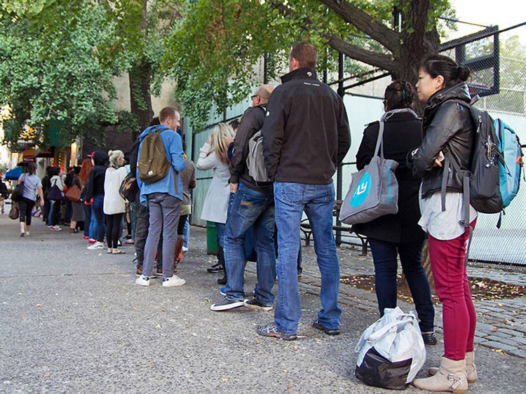 People waiting on line for Chick-fil-A/Cronut/the return of the Messiah/whatever else people clog up the sidewalk for