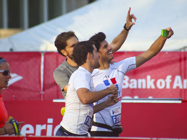 Participants started the race and crossed the finish line in Grant Park at the 2015 Chicago Marathon.