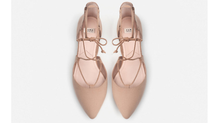 Lace-up ballerinas by Zara, £29.99