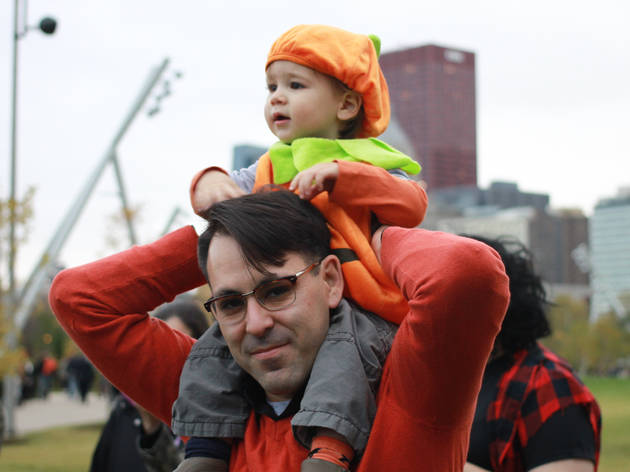 The first annual Halloween Gathering attracted a crowd of all ages with an Art and Halloween Festival and parade in and around Millennium Park on October 24, 2015.