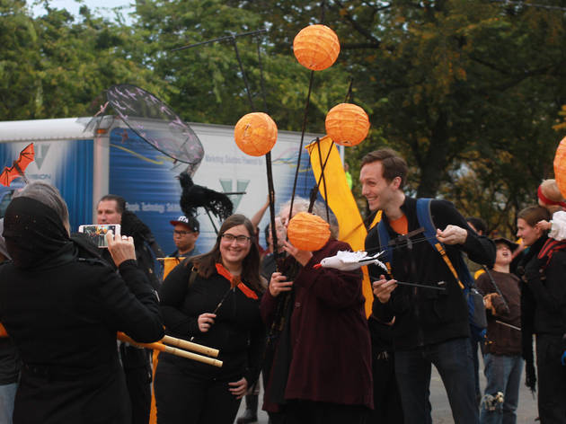 The first annual Halloween Gathering attracted a crowd of all ages with an Art and Halloween Festival and parade in and around Millennium Park on October 24, 2015.