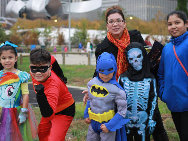 The first annual Halloween Gathering attracted a crowd of all ages with an Art and Halloween Festival and parade in and around Millennium Park on October 24, 2015.