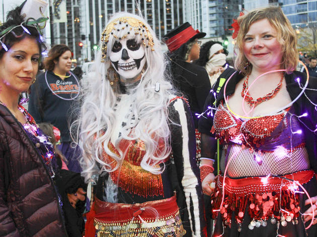 The first annual Halloween Gathering attracted a crowd of all ages with an Art and Halloween Festival and parade in and around Millennium Park on October 24, 2015.