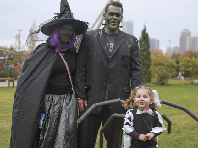 The first annual Halloween Gathering attracted a crowd of all ages with an Art and Halloween Festival and parade in and around Millennium Park on October 24, 2015.