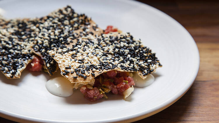 Steak tartare at the Four Horsemen 