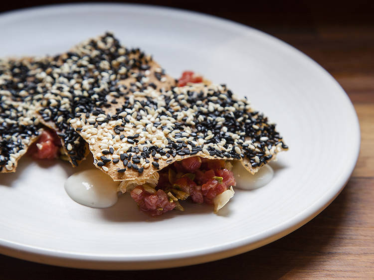 Steak tartare at the Four Horsemen 