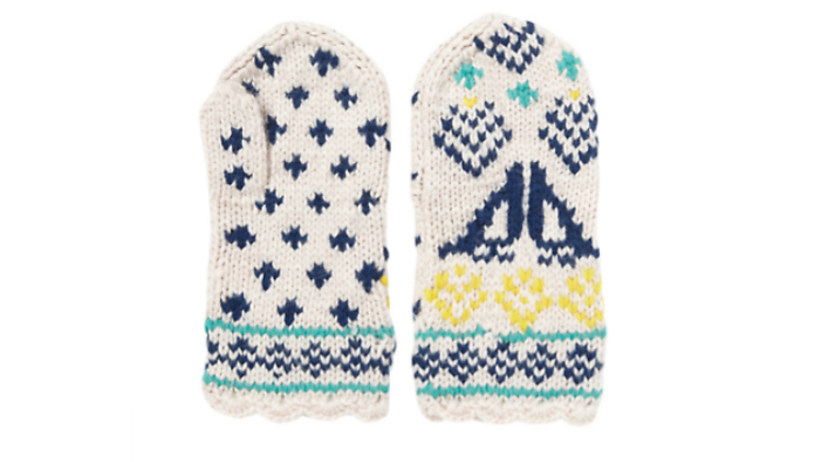 Merino oatmeal mittens by Lowie, £65