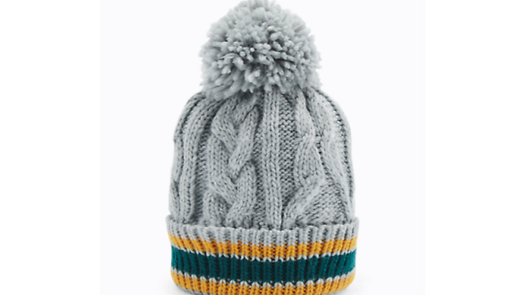 Grey knit hat by Urban Outfitters, £20