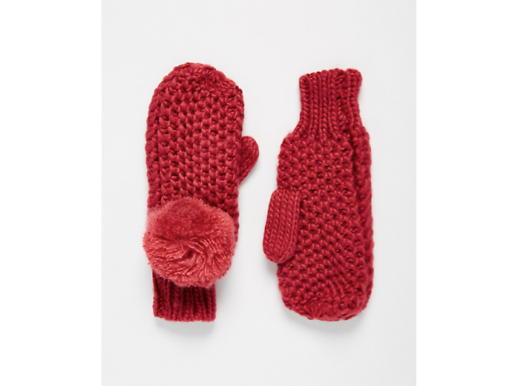 Pom pom mittens by Asos, £10