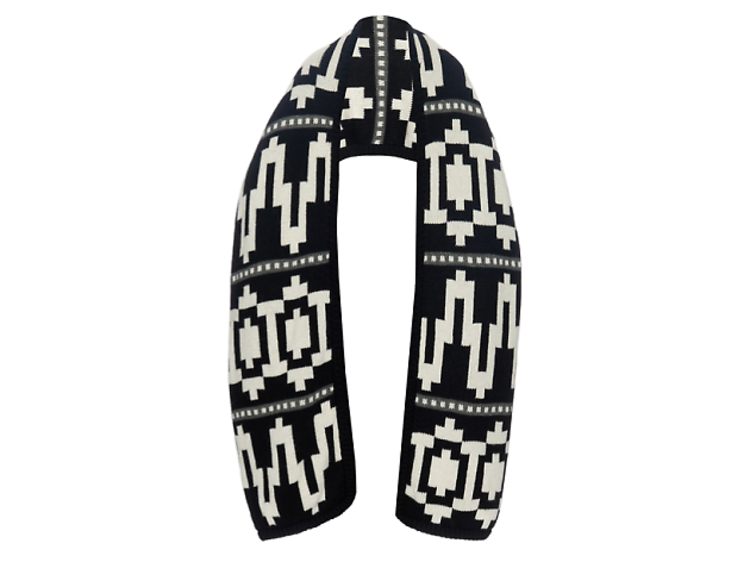 Geometric intarsia-knit scarf by Tak. Ori, £715