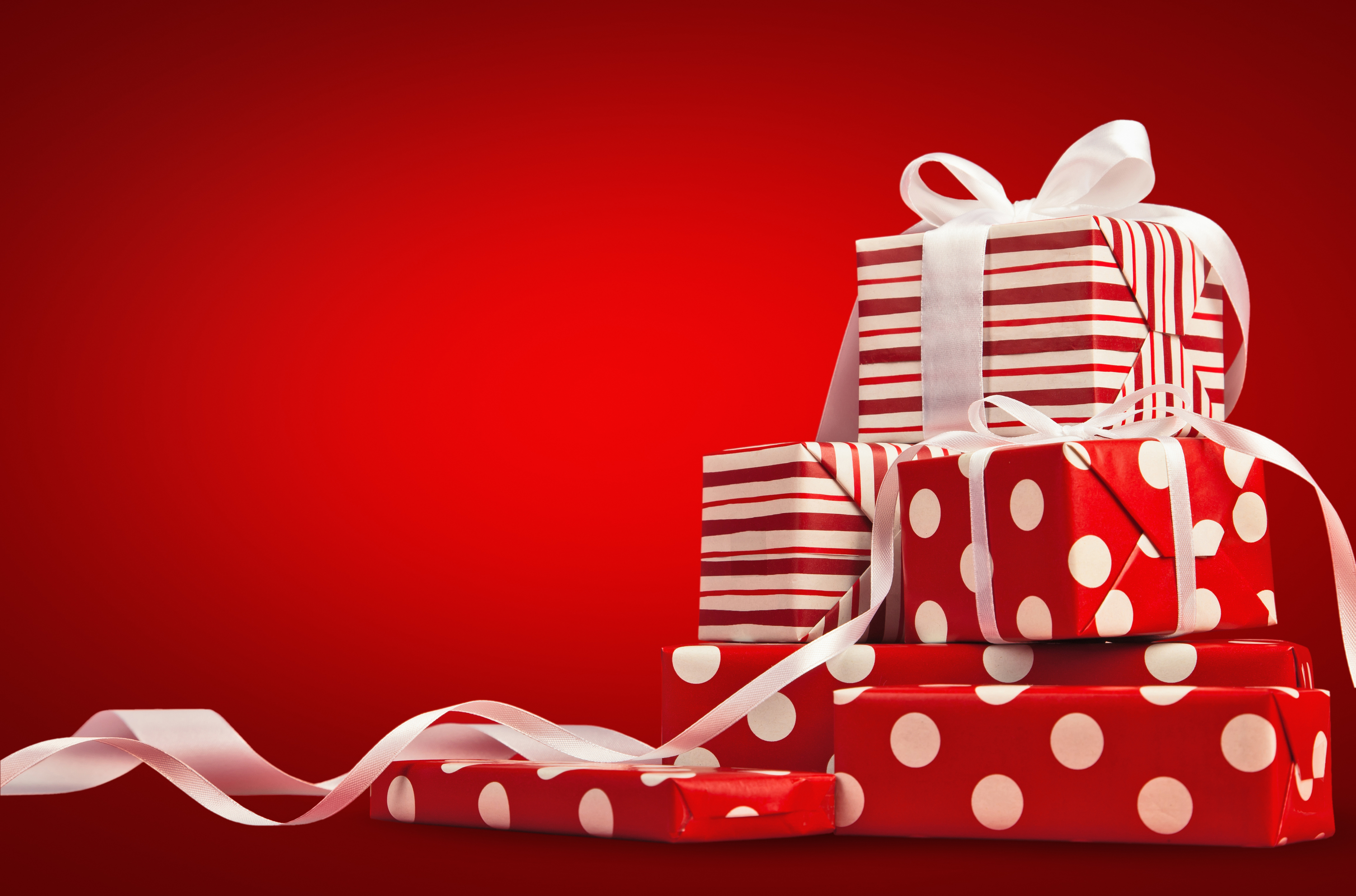 holiday gift packages red