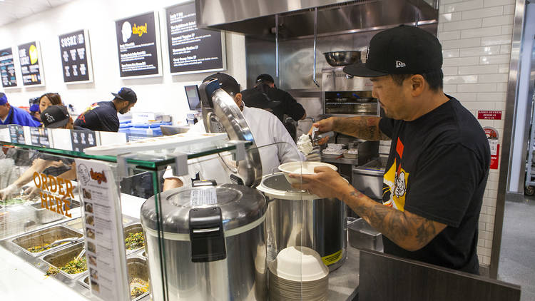 Roy Choi at Chego at Whole Foods.