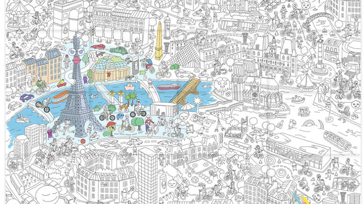 An Omy Paris colour-in map