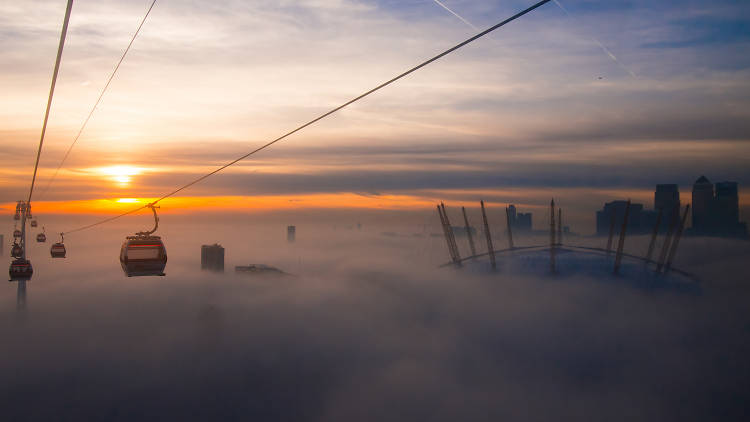 Cable car above the clouds