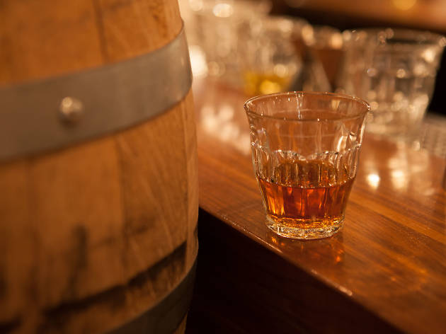 Try 3 Floyds' Dark Lord aged in a Jeppson's Malört barrel at Kaiser Tiger Barrel-aged Malört