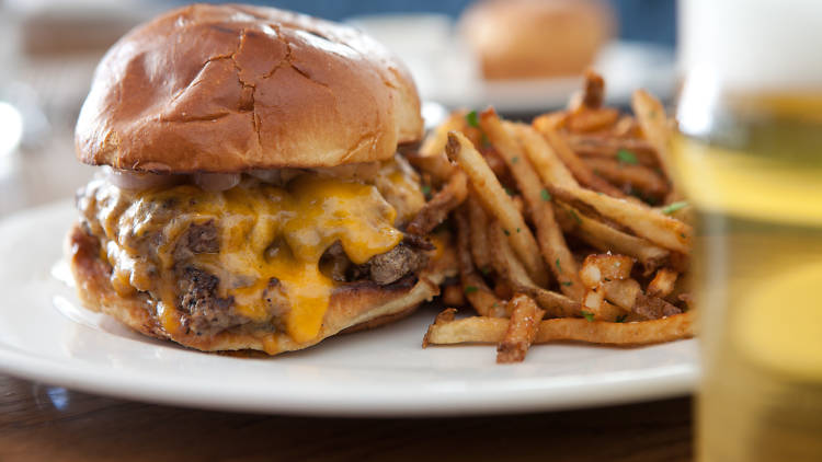 Community Double Cheeseburger at Community Tavern Community Double Cheeseburger at Community Tavern