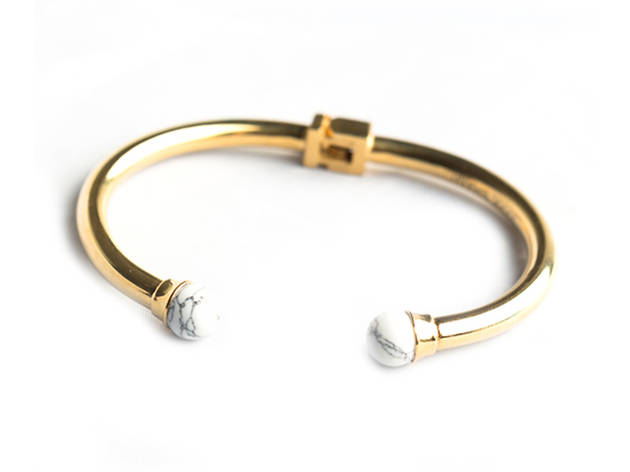 The Howlite marble cuff by Mark Shami, $99, at themjewelers.com