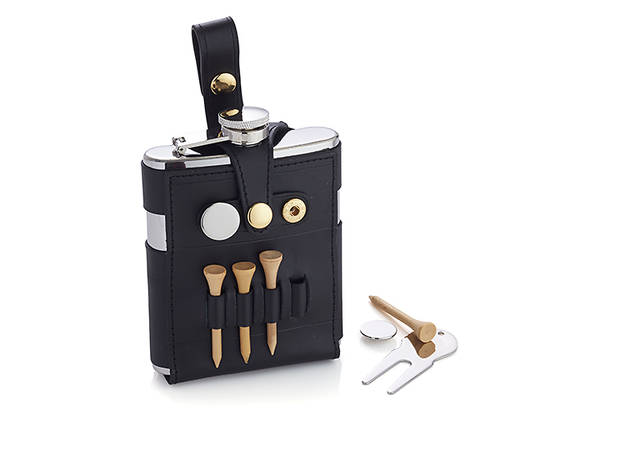 Crate & Barrel flask with golf tees, $40, at crateandbarrel.com