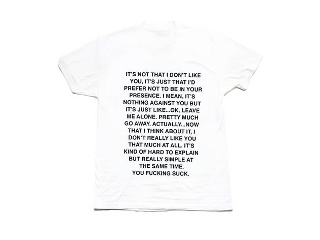 Danielle Guizio Kinda Hate You tee, $42, at danielleguiziony.com