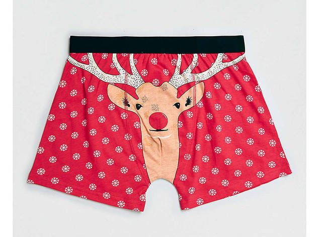 Topman Xmas Reindeer single trunks, $12, at topman.com
