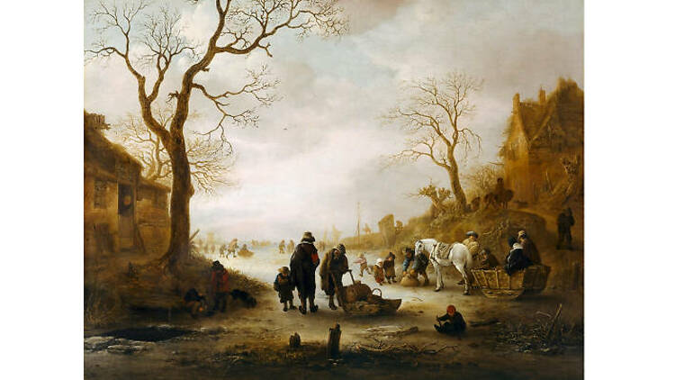 Isack van Ostade, ‘A Canal in Winter’, 1645