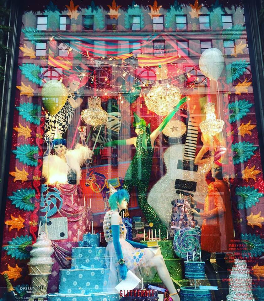 Holiday windows and displays at department stores in NYC