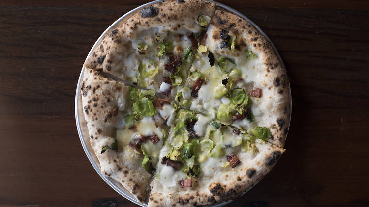 Berkshire pancetta with Brussel sprouts and mozzarella