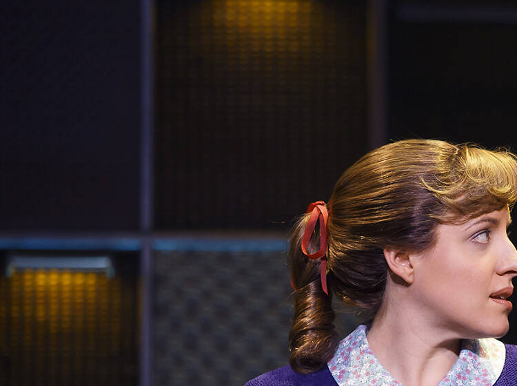 Abby Mueller and Liam Tobin portray songwriting partners and future spouses Carole King and Gerry Goffin in the national touring production of Beautiful.